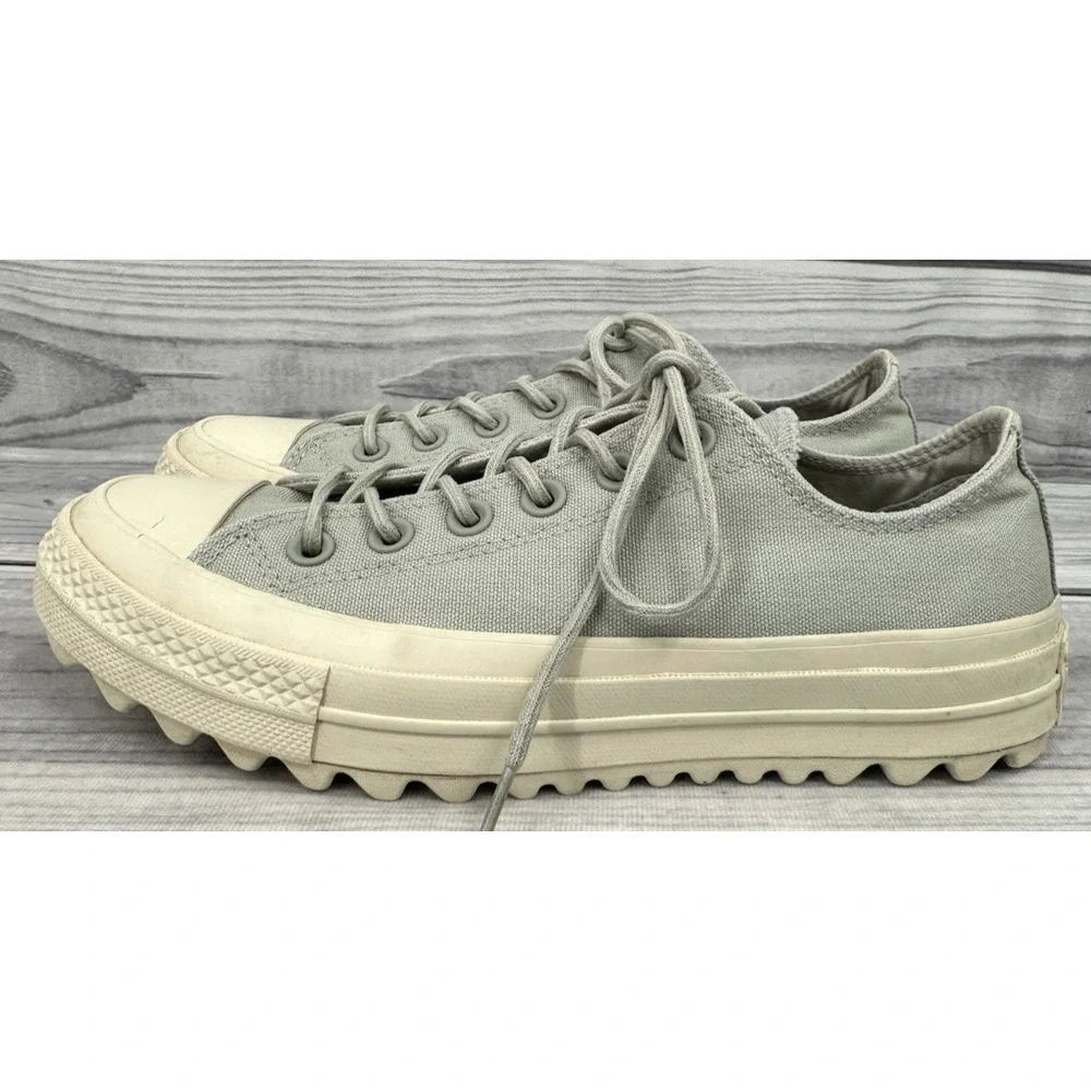 CONVERSE CHUCK TAYLOR ALL STAR LIFT RIPPLE OX SNEAKERS Women's 8 GREY NATURAL